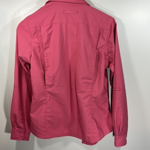 Duluth Trading Company Rain work Jacket Red/Pink Windbreaker button down shirt - Picture 7 of 7
